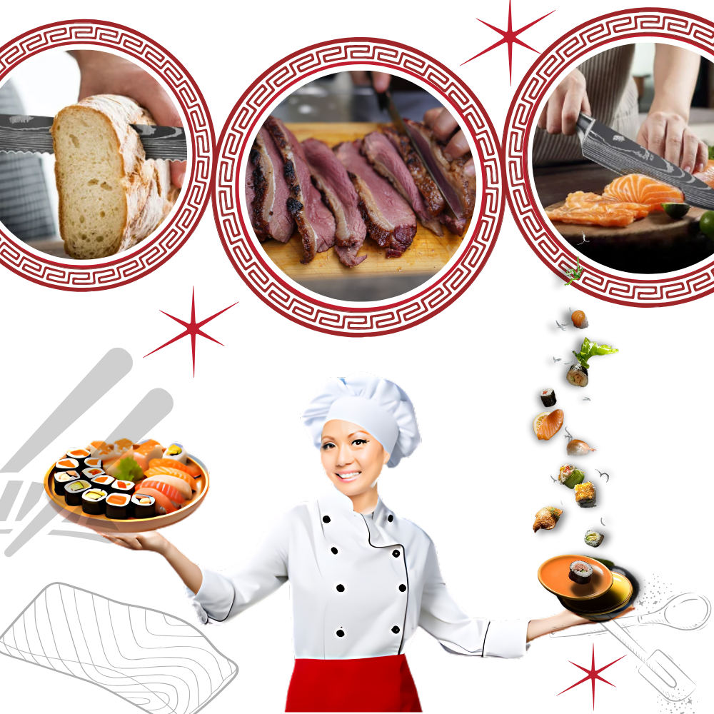 Japanske kniver i Pakkawood-serien
- Ozerty