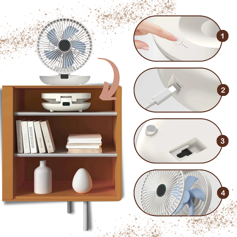 Skånsom luft bærbar vifte
- Ozerty