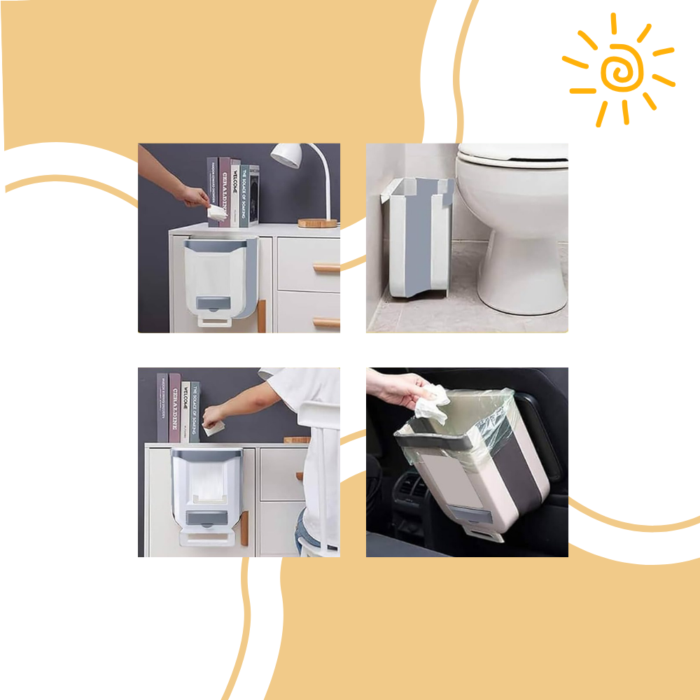 Sammenleggbar Søppelbøtte med Høy Kapasitet - Ozerty