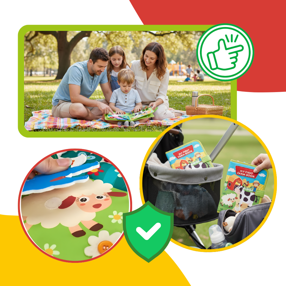 Interaktiv Gårdsbok med Borrelås for Barn - Ozerty