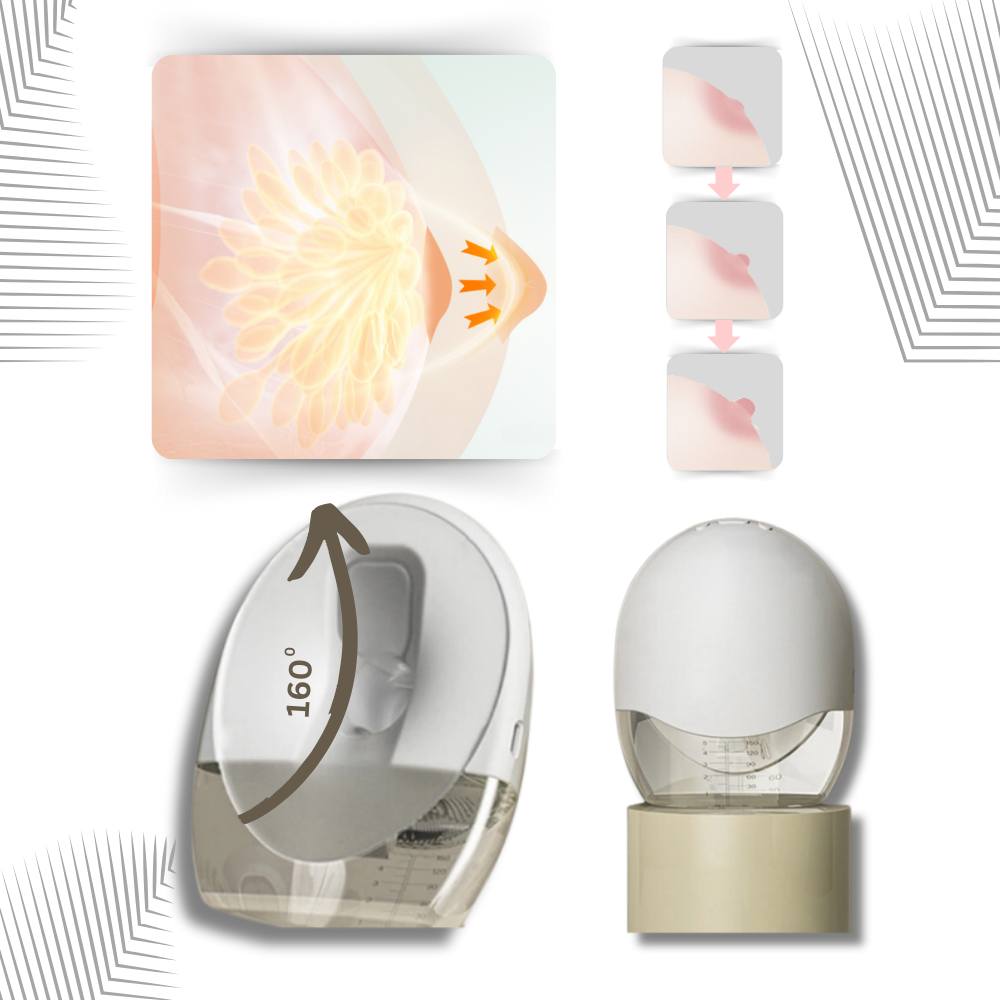 Lekkasjeforebyggende håndfri brystpumpe
- Ozerty