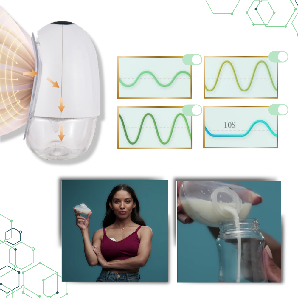 Lekkasjeforebyggende håndfri brystpumpe
- Ozerty