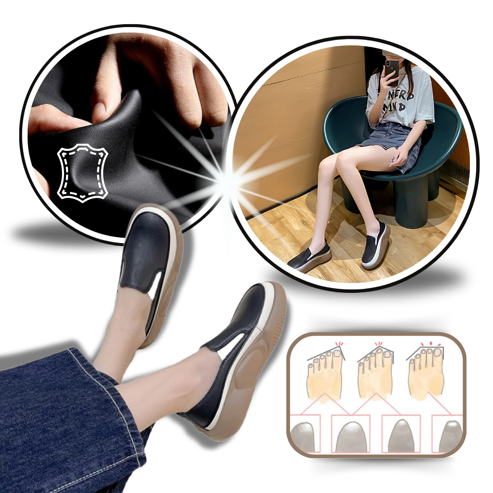 Lette, myke loafers med plattform
- Ozerty