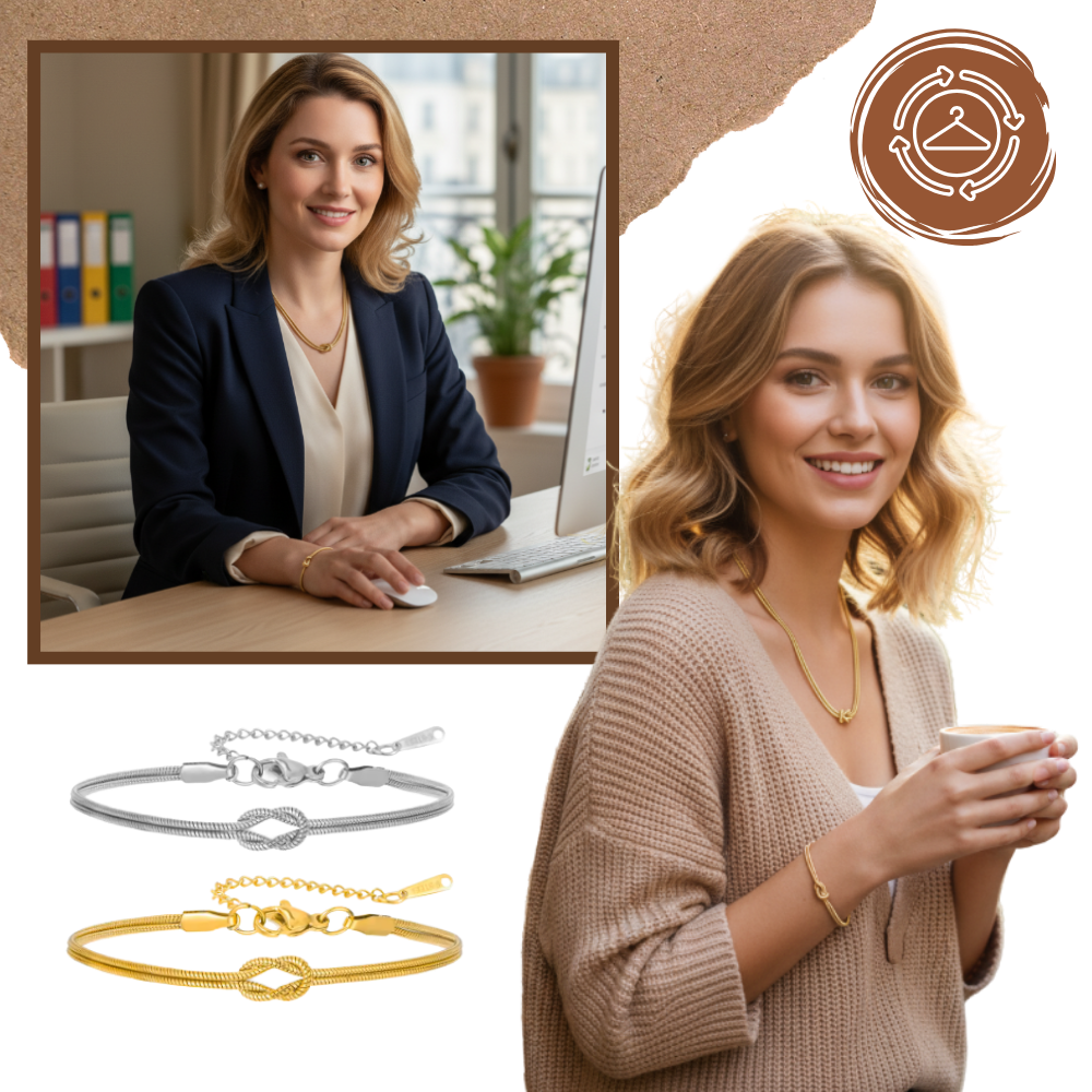 Halskjede og Armbånd med Kjærlighetsknute - Ozerty