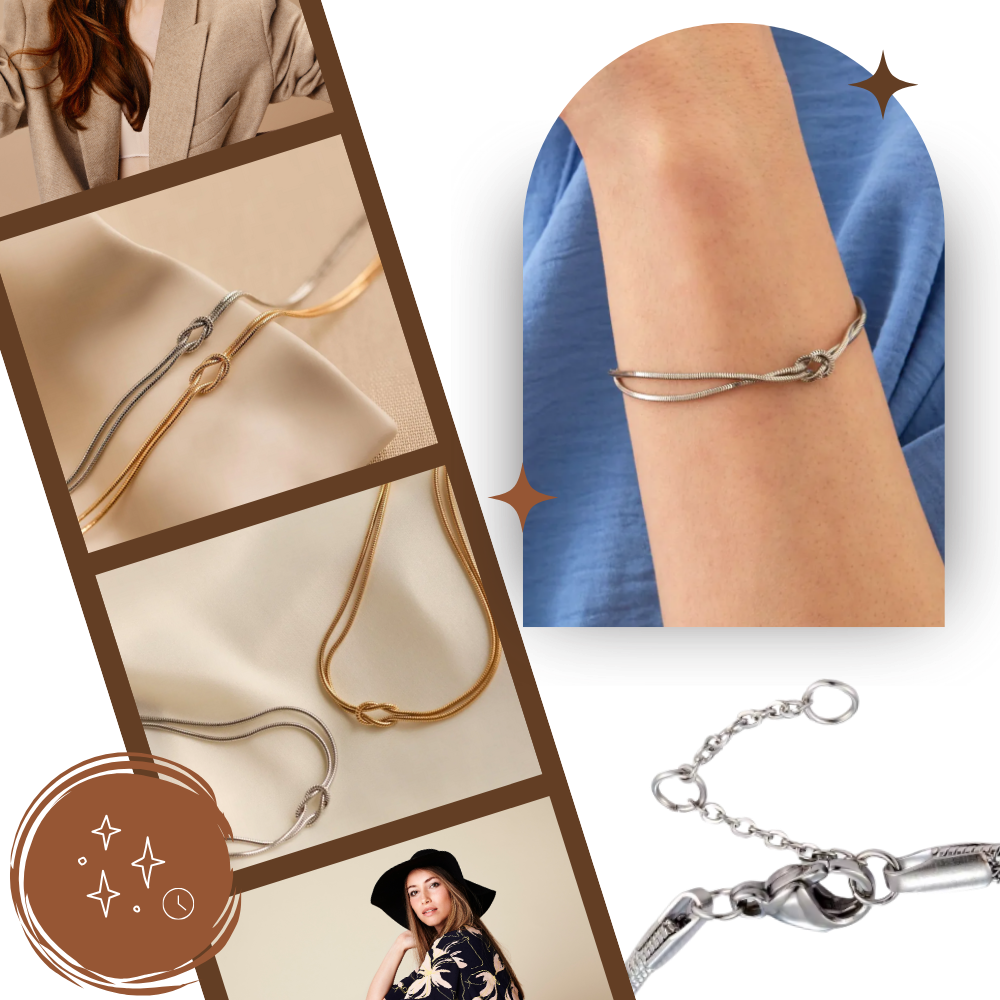 Halskjede og Armbånd med Kjærlighetsknute - Ozerty