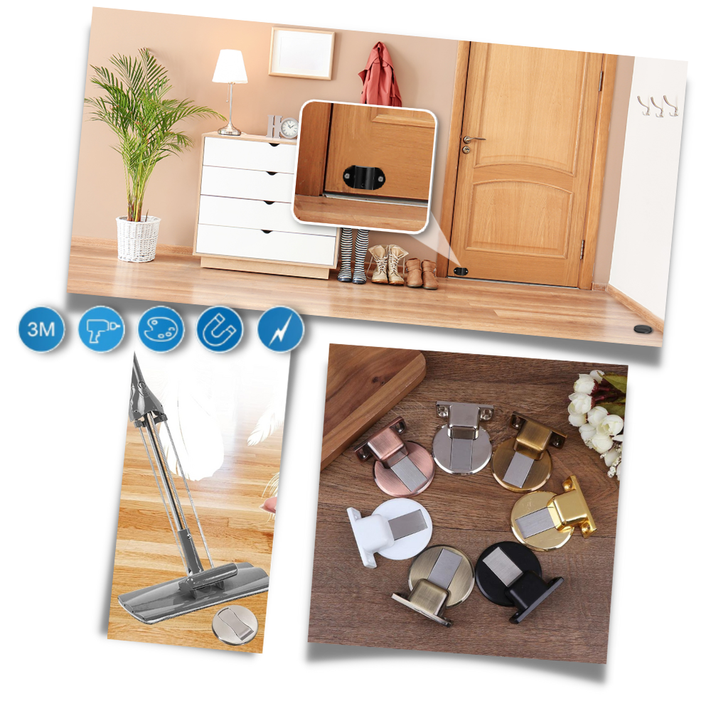 Magnetisk dørstopper i rustfritt stål - Ozerty