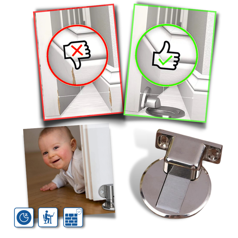 Magnetisk dørstopper i rustfritt stål - Ozerty