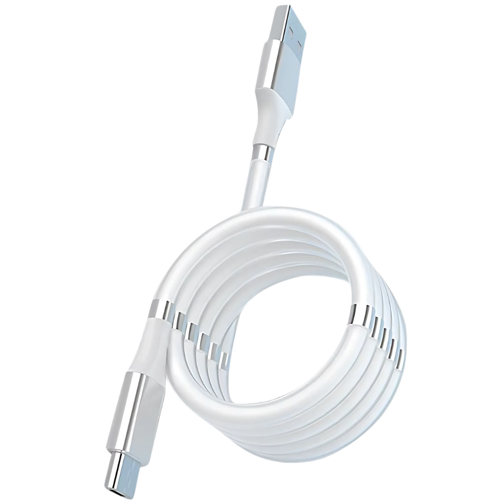 Fleksibel Magnetisk USB-Kabel -Hvit - Ozerty