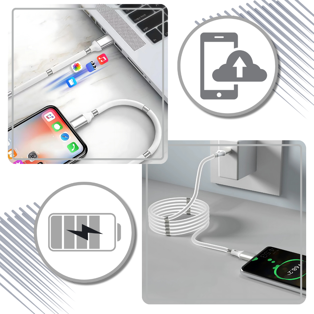 Fleksibel Magnetisk USB-Kabel - Ozerty