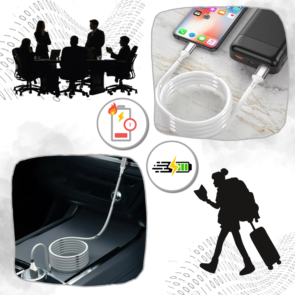 Fleksibel Magnetisk USB-Kabel - Ozerty