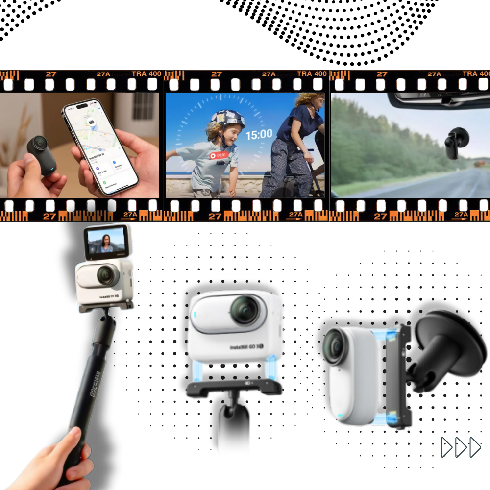 Insta 360 Håndfritt Kamera Med Magnetisk Montering  - Ozerty