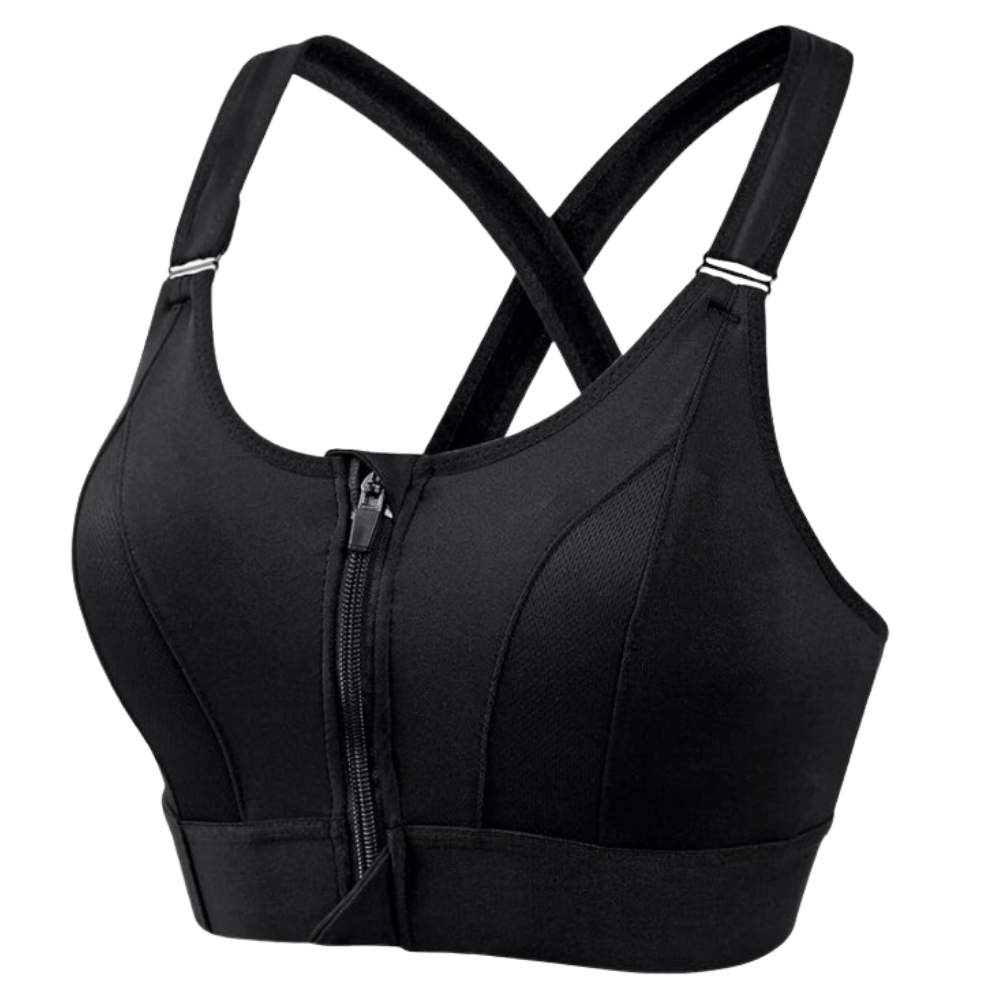 Racerrygg Sport-BH med Maksimal Støtte -Sort/SSort/MSort/LSort/XLSort/2XLSort/3XLSort/4XLSort/5XL - Ozerty