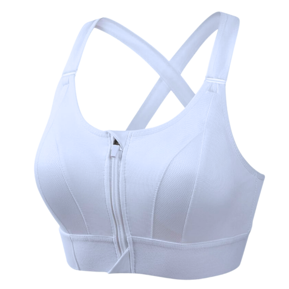 Racerrygg Sport-BH med Maksimal Støtte -Hvit/SHvit/MHvit/LHvit/XLHvit/2XLHvit/3XLHvit/4XLHvit/5XL - Ozerty