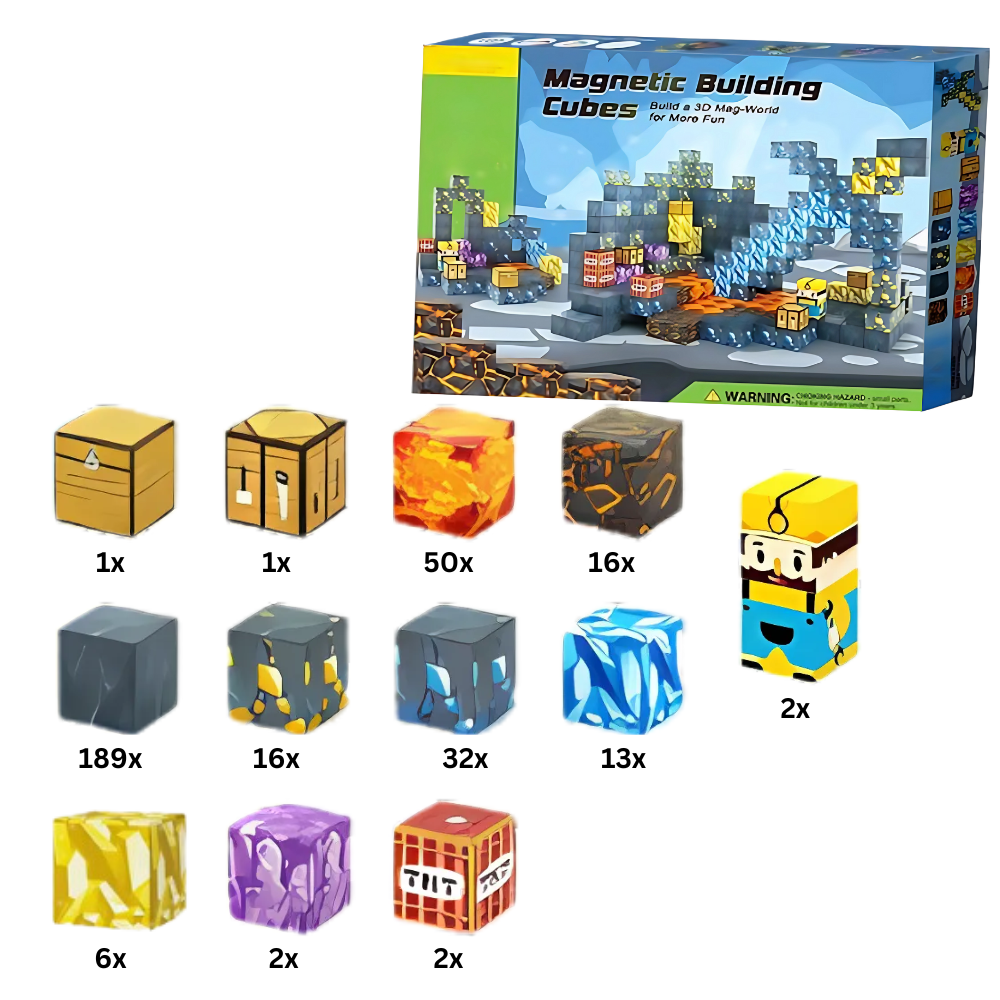Pedagogiske Magnetiske Minecraft-Klosser -330 STK - Ozerty