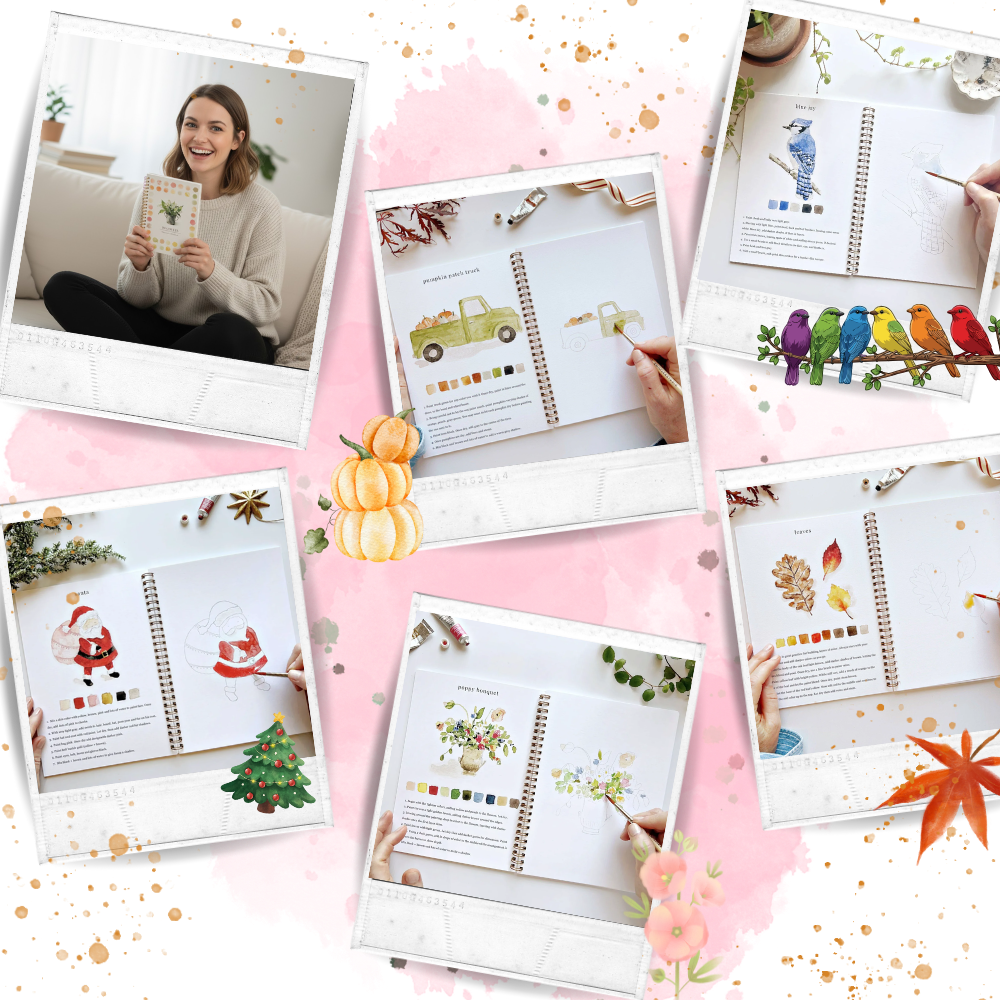 Akvarell Malebok med Flere Temaer - Ozerty