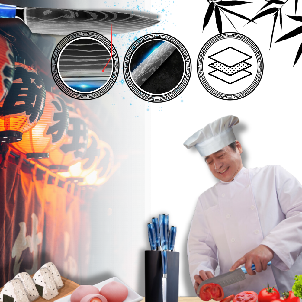 Havblå japanske kniver
- Ozerty