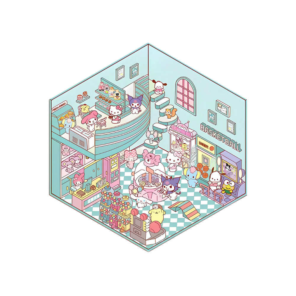 Home Tales-Klistremerker i Pastell -Grønt Hus - Ozerty