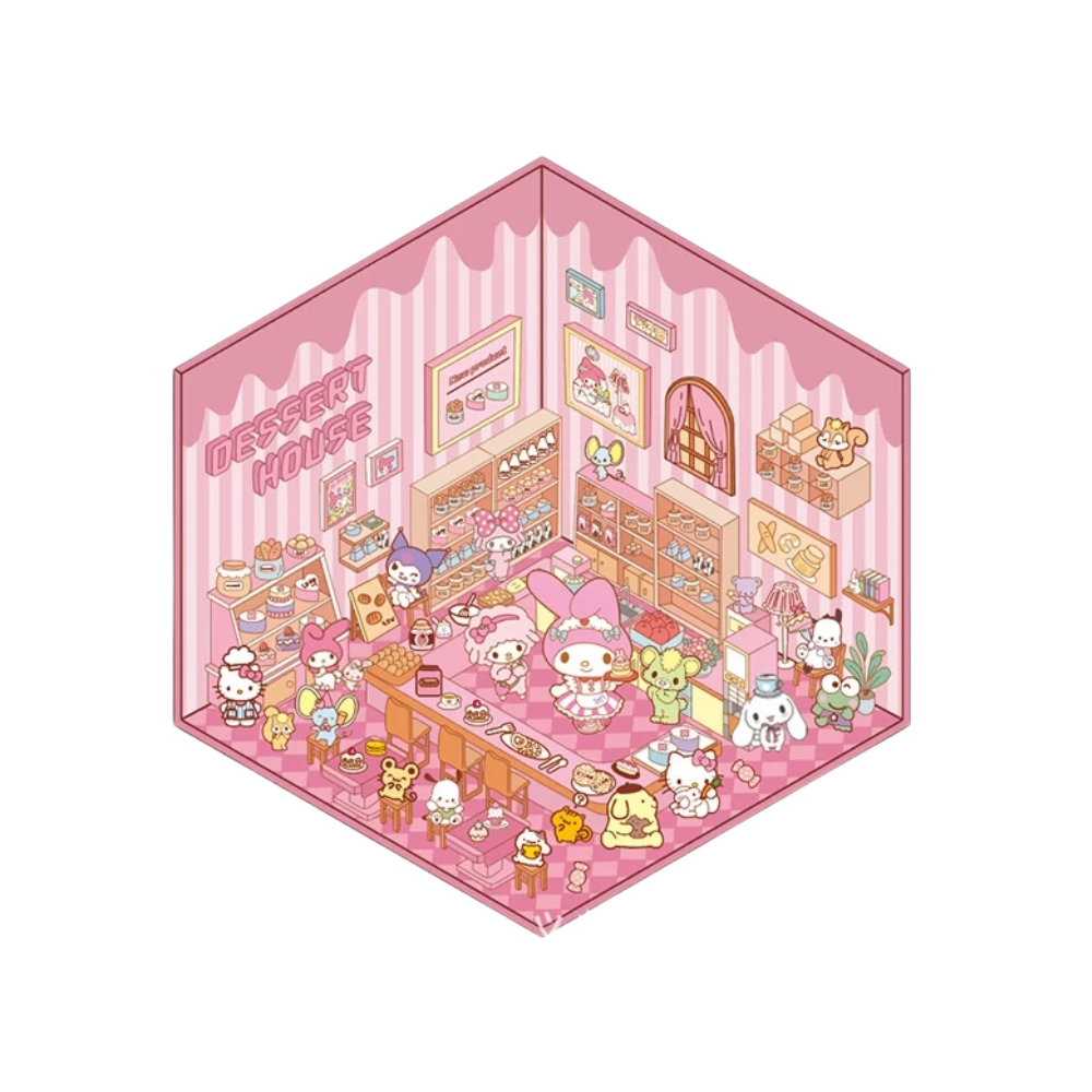 Home Tales-Klistremerker i Pastell -Rosa Hus - Ozerty