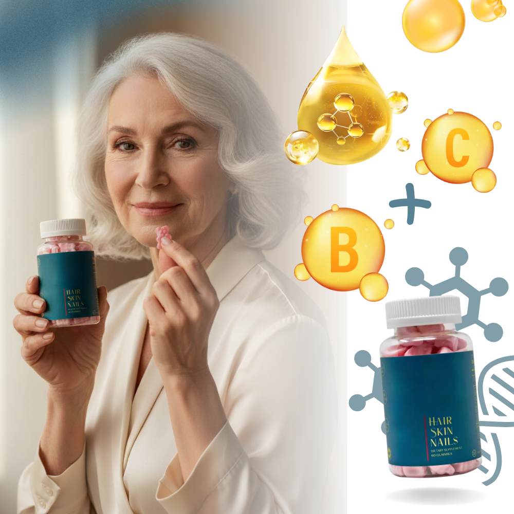 Biotin Vitaminvingummi med Bringebærsmak - Ozerty