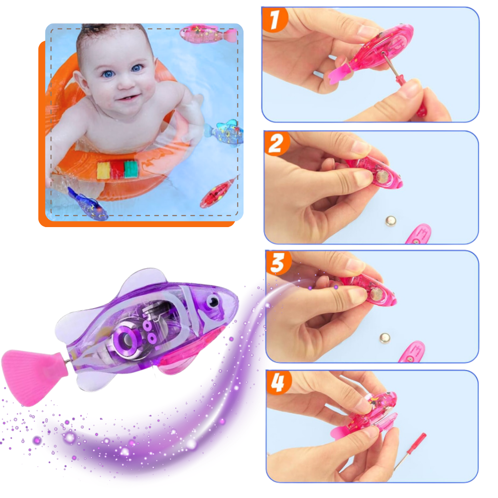 Realistisk, Svømmende Fiskeleketøy med LED - Ozerty