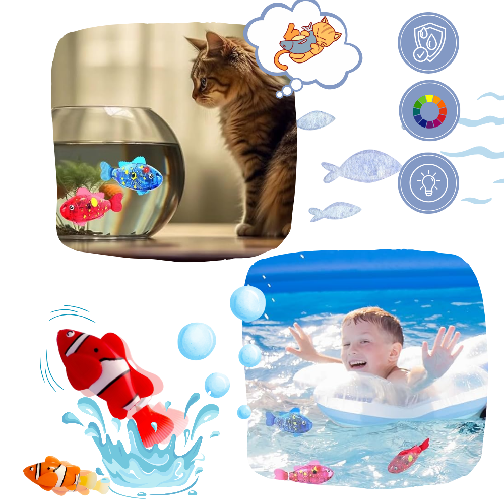 Realistisk, Svømmende Fiskeleketøy med LED - Ozerty