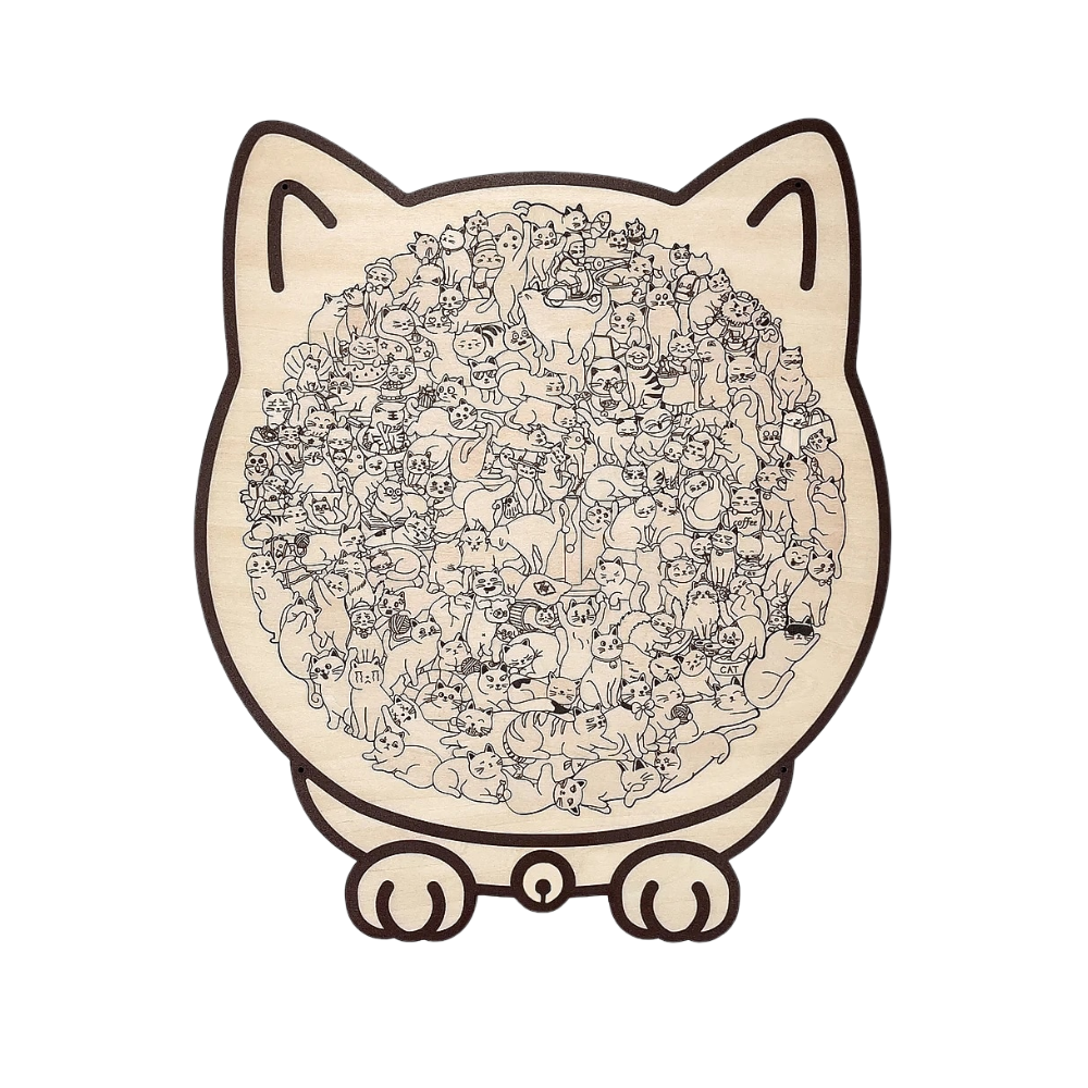 Avslappende Puslespill med Kattemotiv -Lineær Katt - Ozerty