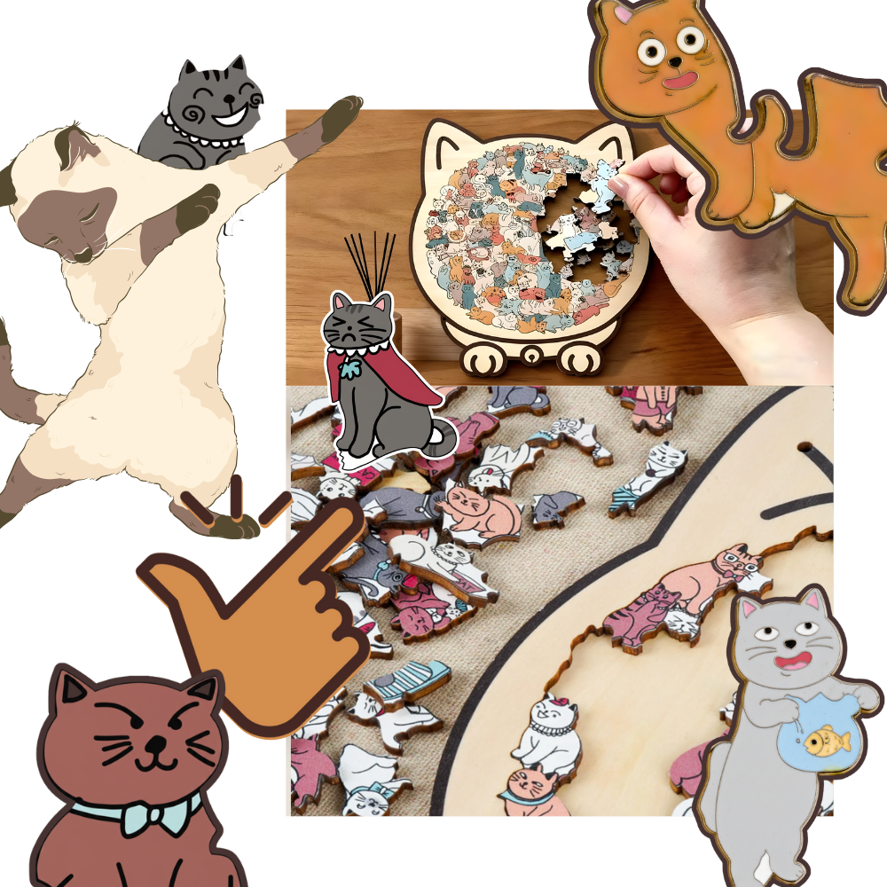Avslappende Puslespill med Kattemotiv - Ozerty
