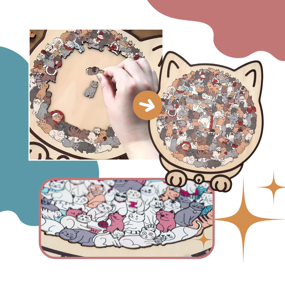 Avslappende Puslespill med Kattemotiv - Ozerty