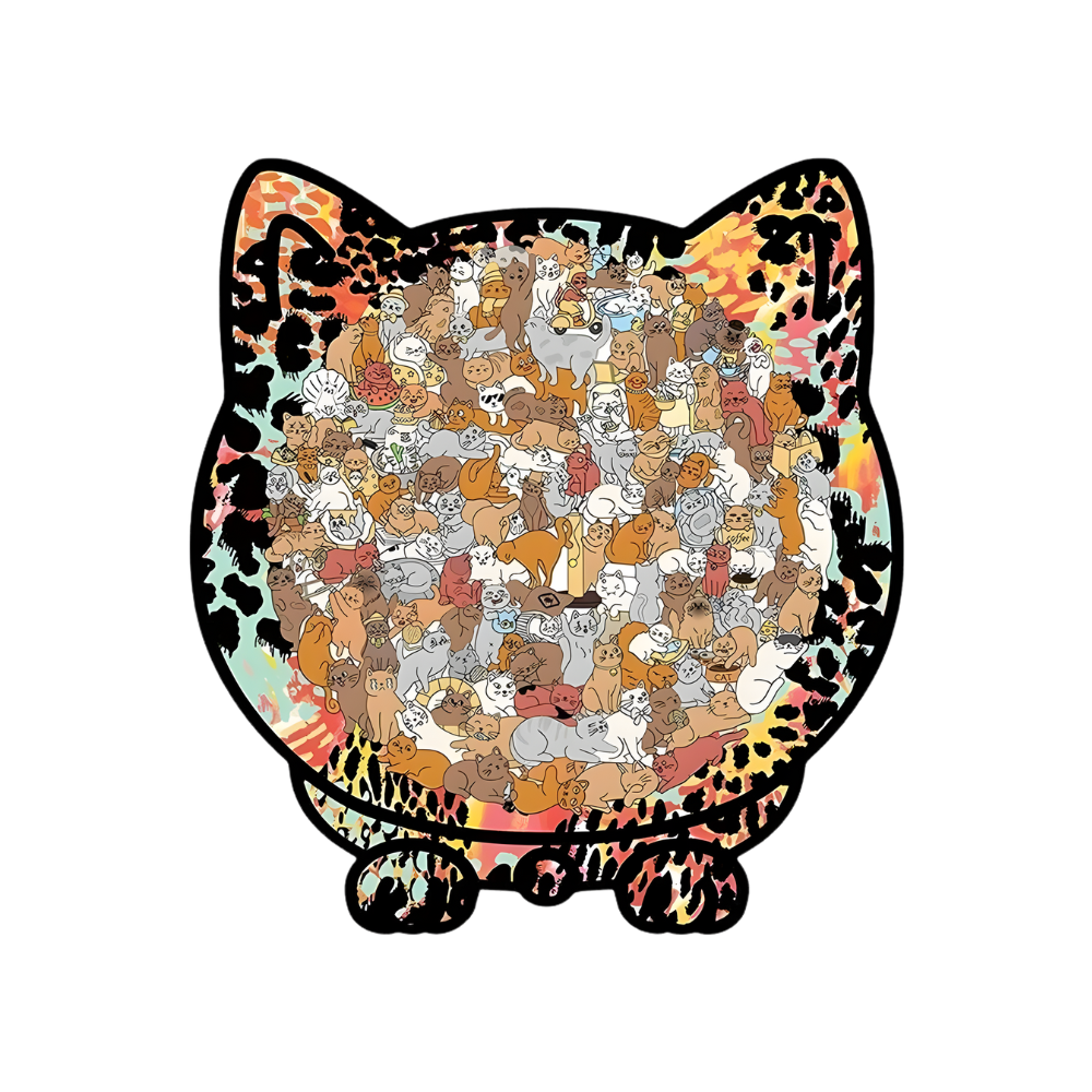 Avslappende Puslespill med Kattemotiv -Villkatt - Ozerty