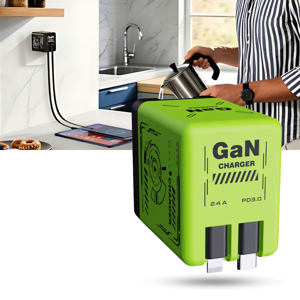 Uttrekkbar Kabel med Dobbel Lader - Ozerty