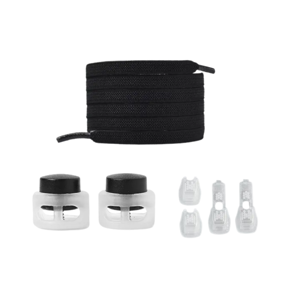 Secure, fashionable shoelaces with lock