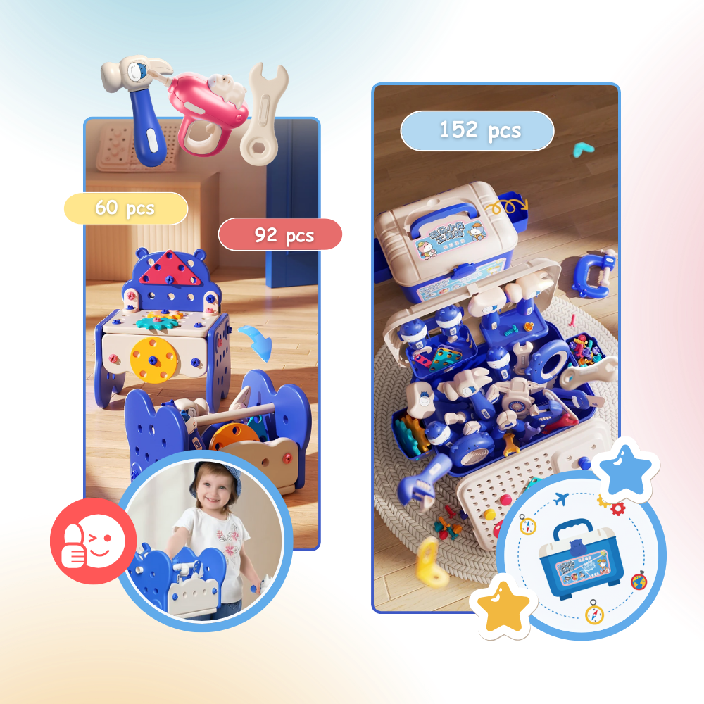 Skruepuslespill Barne-Verktøykasse - Ozerty