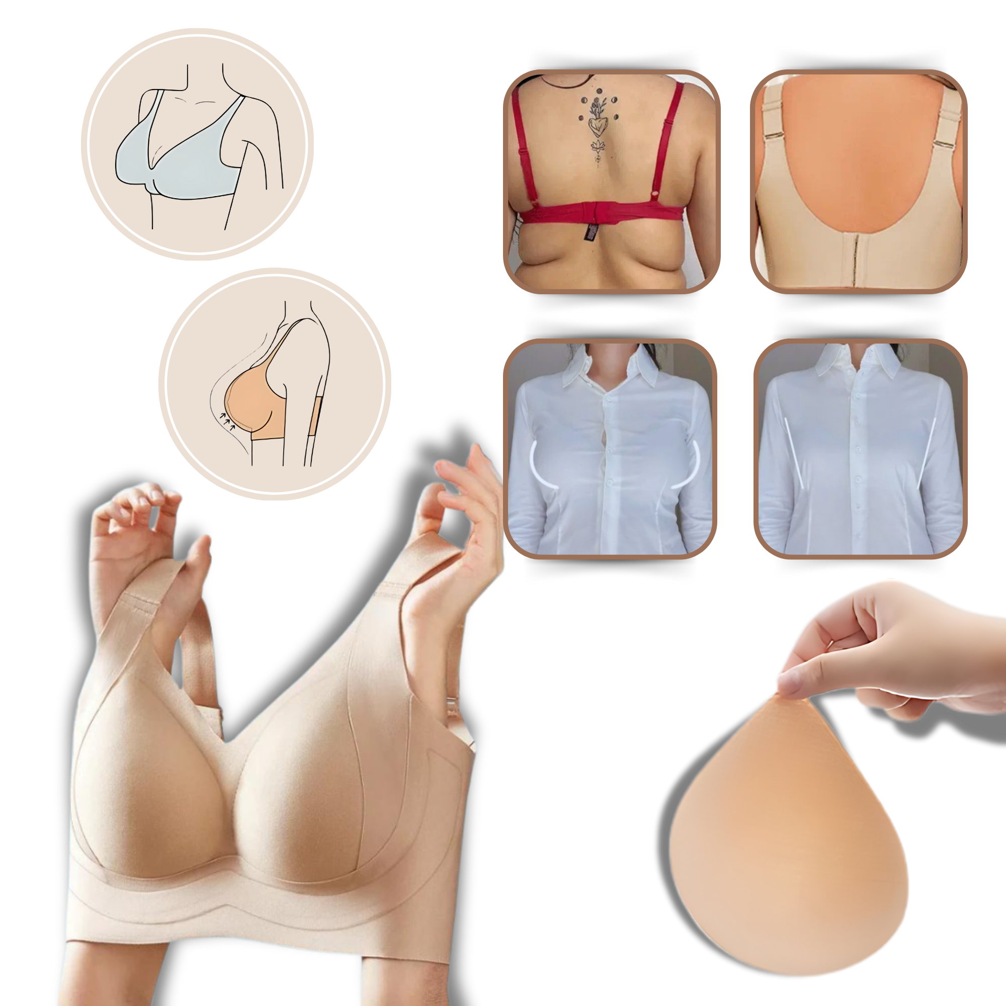 Sømløs, pustende og formende bh
 - Ozerty