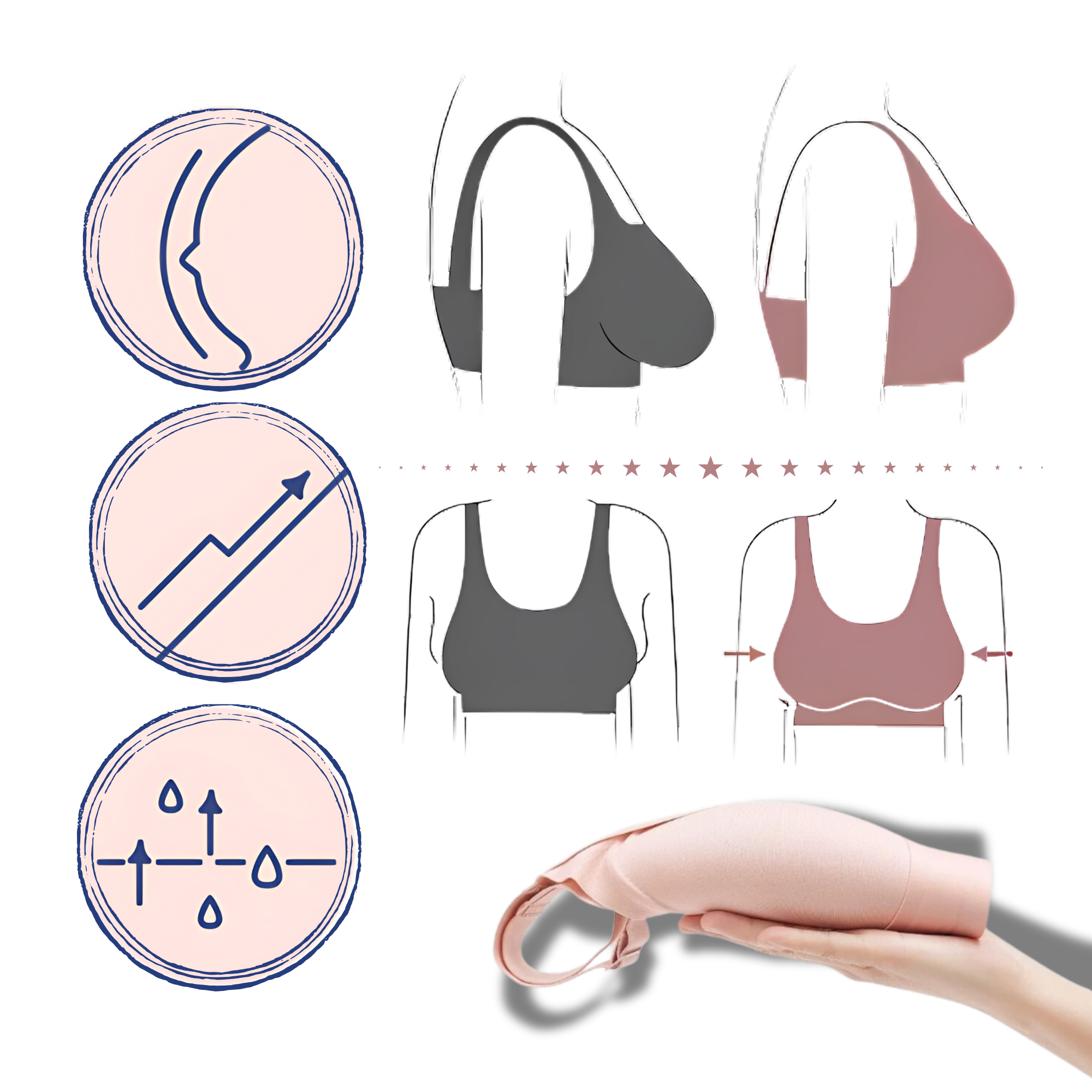 Sømløs, pustende og formende bh
 - Ozerty