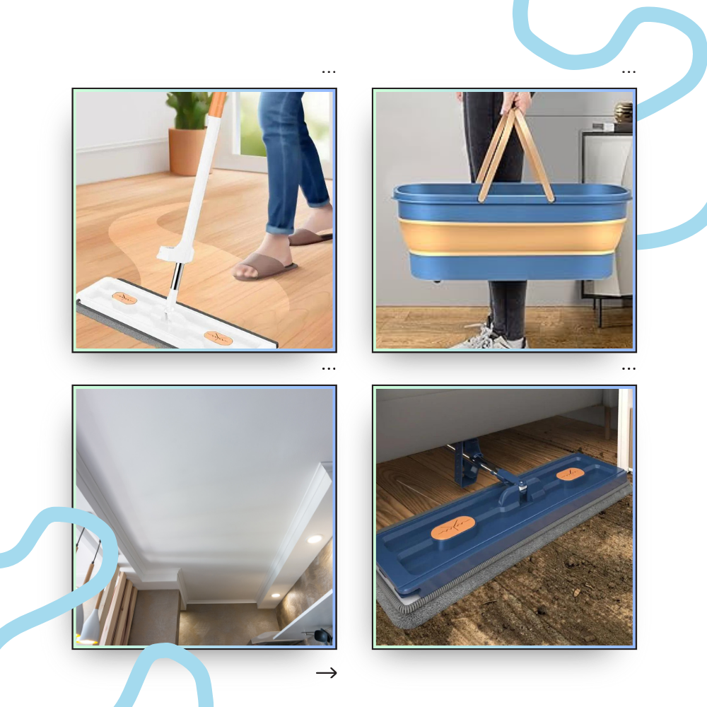 Selvvridende flatmopp med skuffe
- Ozerty