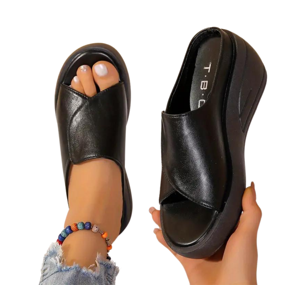 Støtdempende Ortopediske Sandaler med Hæl
 -Sort/EU35/UK2/US4.5Sort/EU36/UK3/US5.5Sort/EU37/UK4/US6.5Sort/EU38/UK4.5/US7Sort/EU39/UK5.5/US8Sort/EU40/UK6/US8.5 - Ozerty