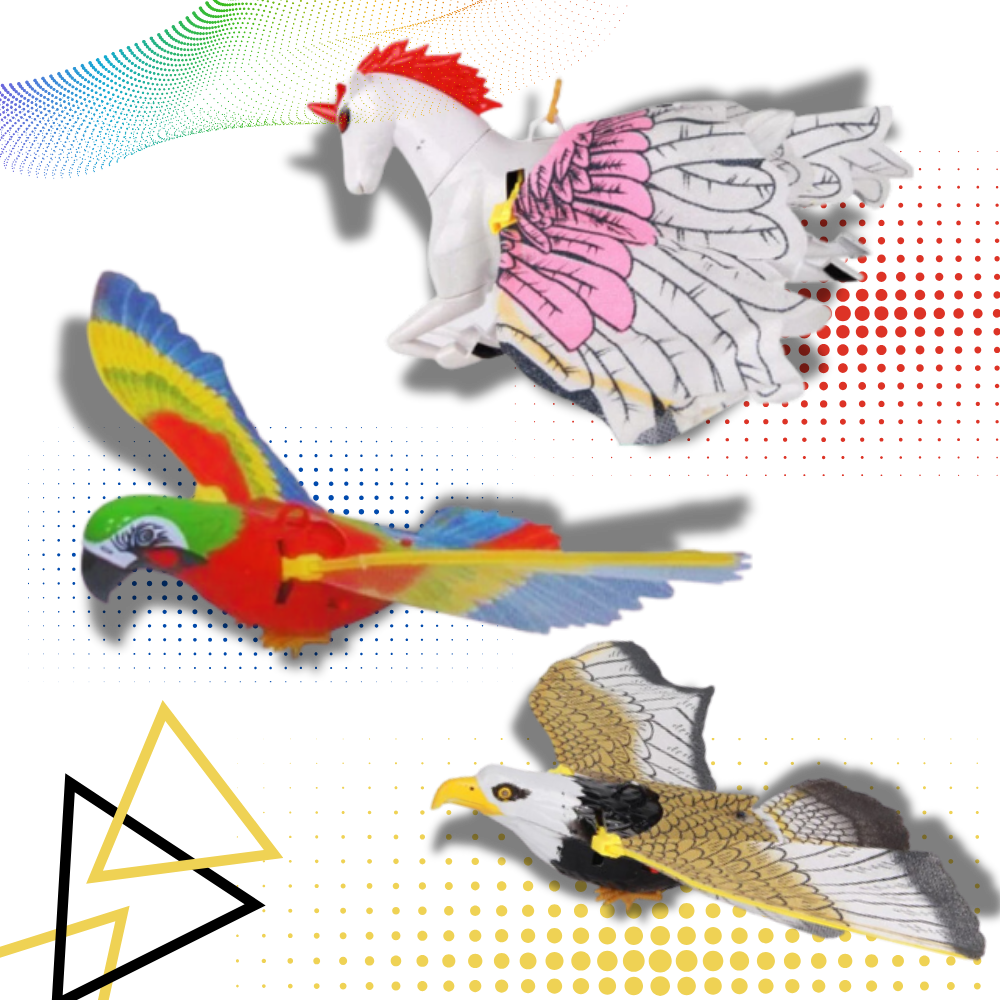 Kattetøy med simulert flygende fugl
- Ozerty