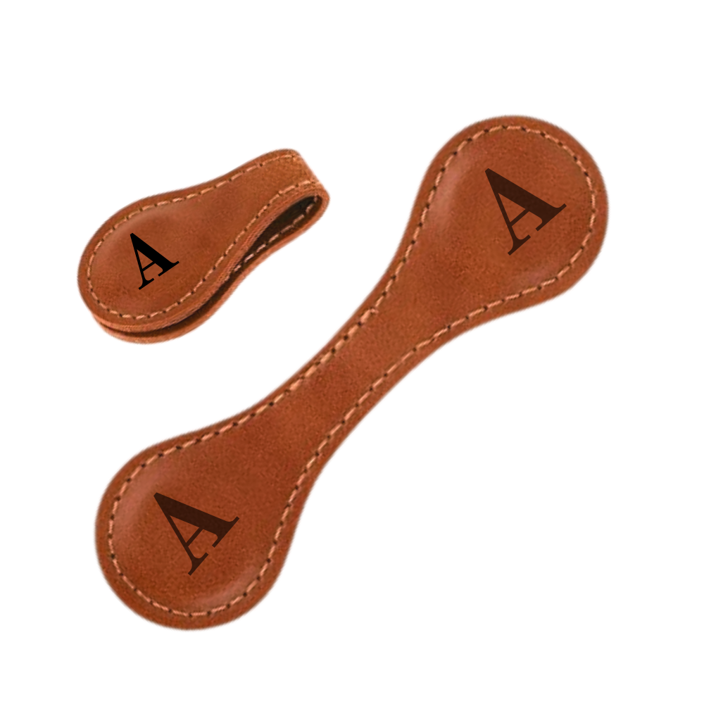 Elegant, personlig magnetisk bokmerke i lær
 -Brun - Ozerty