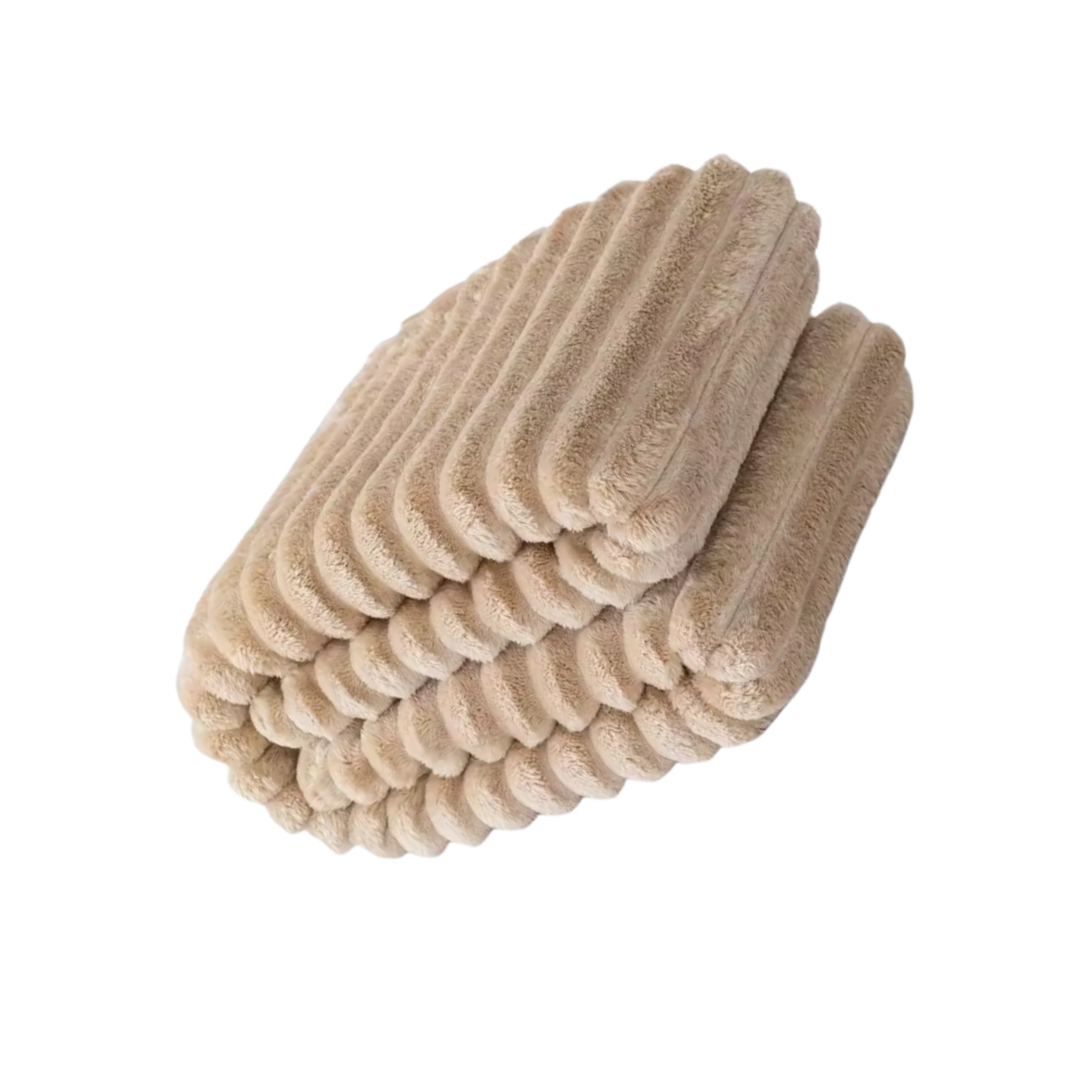 Mykt og Koselig Flanellpledd -Beige - Ozerty