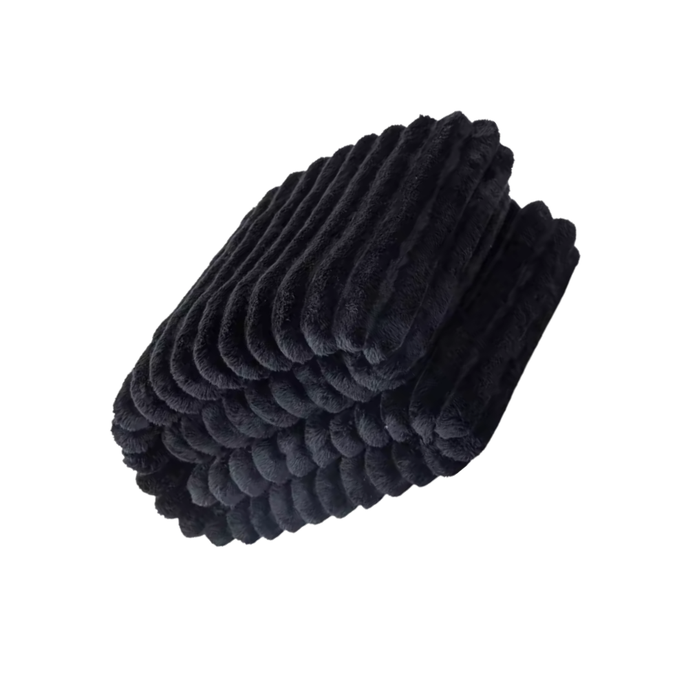 Mykt og Koselig Flanellpledd -Sort - Ozerty