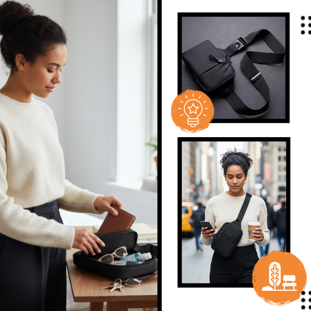 Stilig Mini-Sling-Brystveske - Ozerty