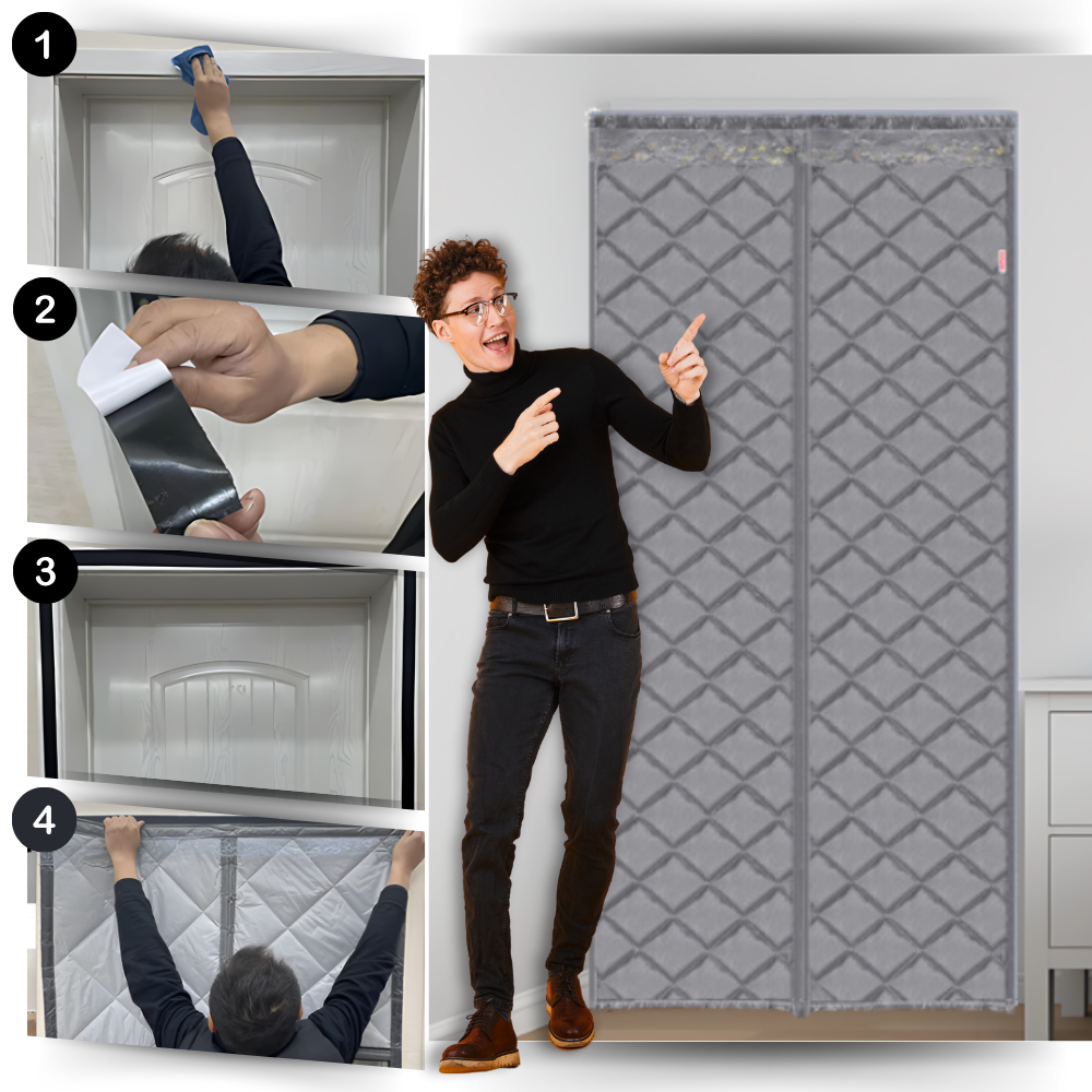 Stilig temperatur-isolerende dørgardin
- Ozerty