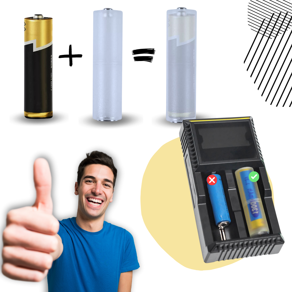 Universal AAA til AA-Batterikonverter - Ozerty