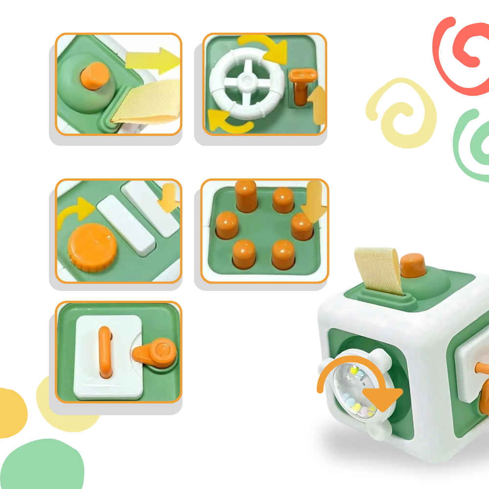 Levende 6 i 1 Aktiv Sensorisk Leketøyskube - Ozerty