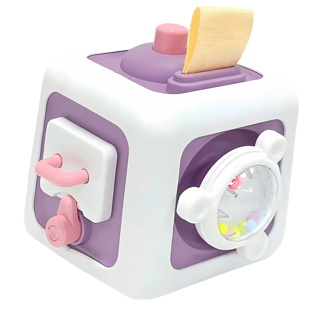 Levende 6 i 1 Aktiv Sensorisk Leketøyskube -Lilla - Ozerty