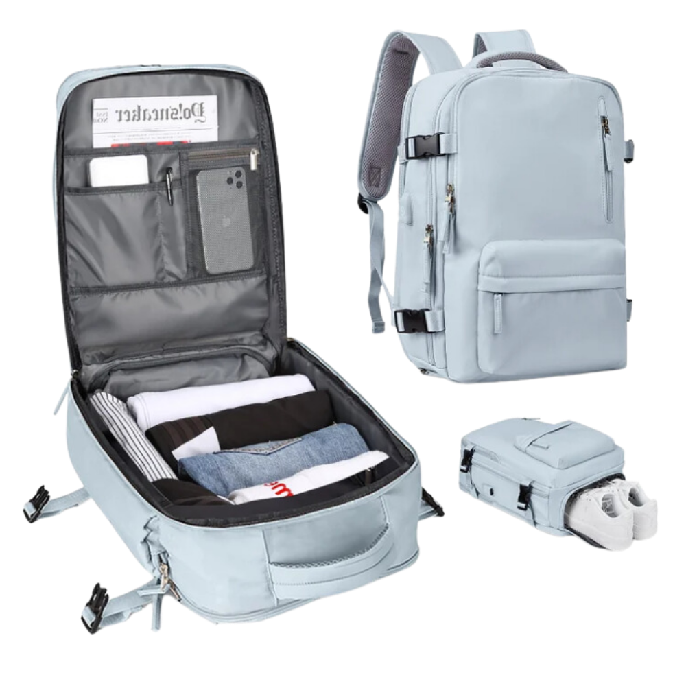 Vanntett reise-ryggsekk med USB
 -Blå - Ozerty