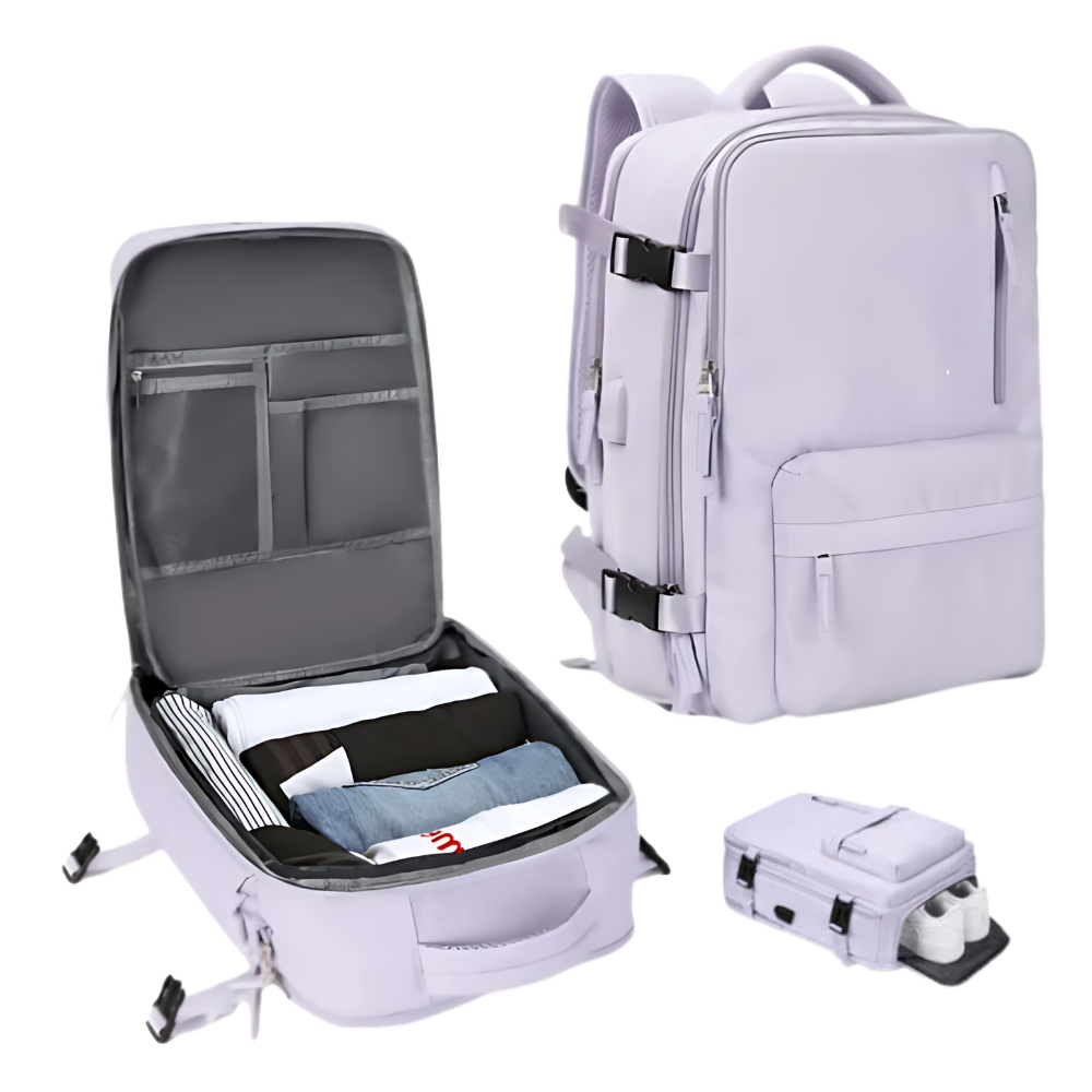 Vanntett reise-ryggsekk med USB
 -Fiolett - Ozerty