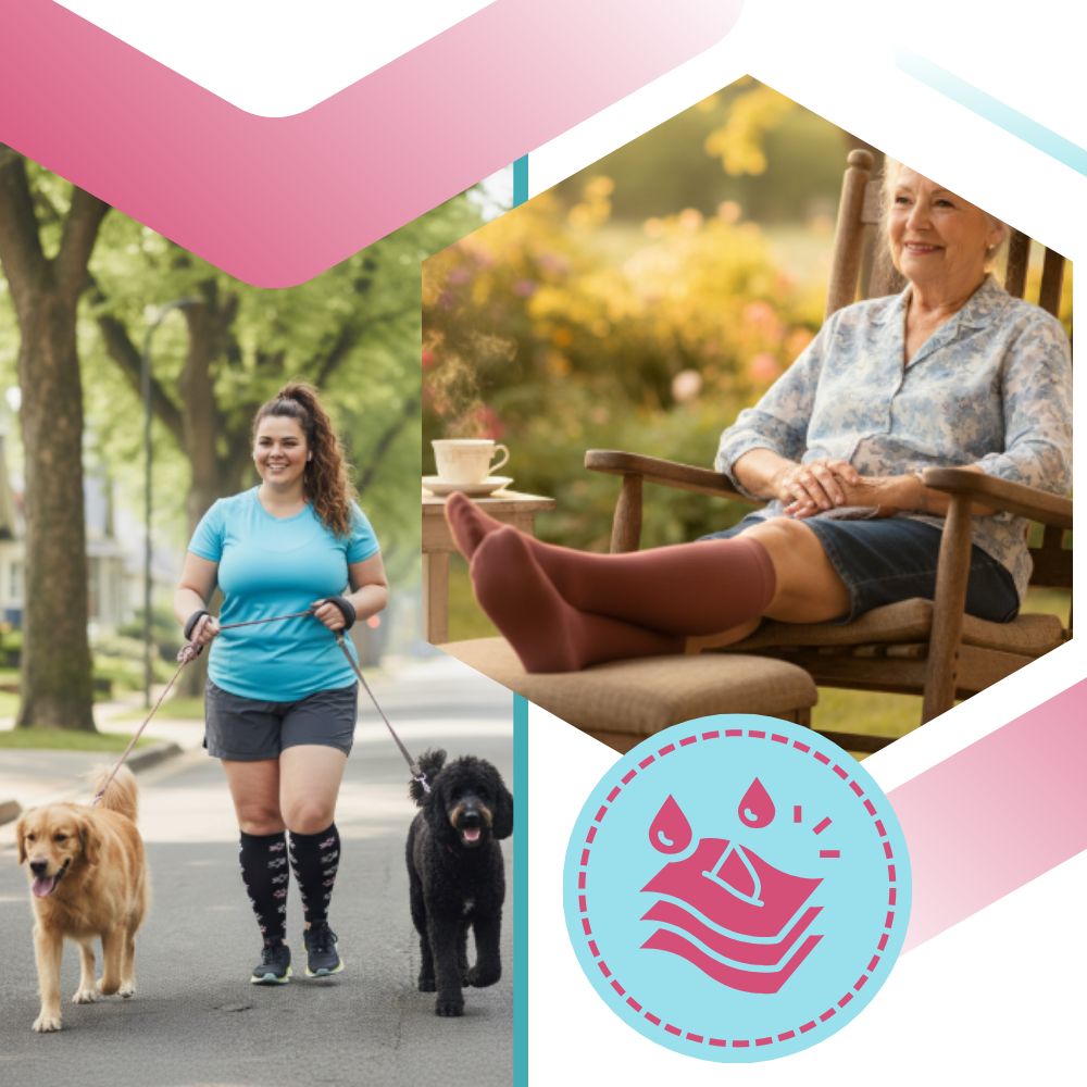 Bred, Pustende Kompresjonsstrømpe - Ozerty