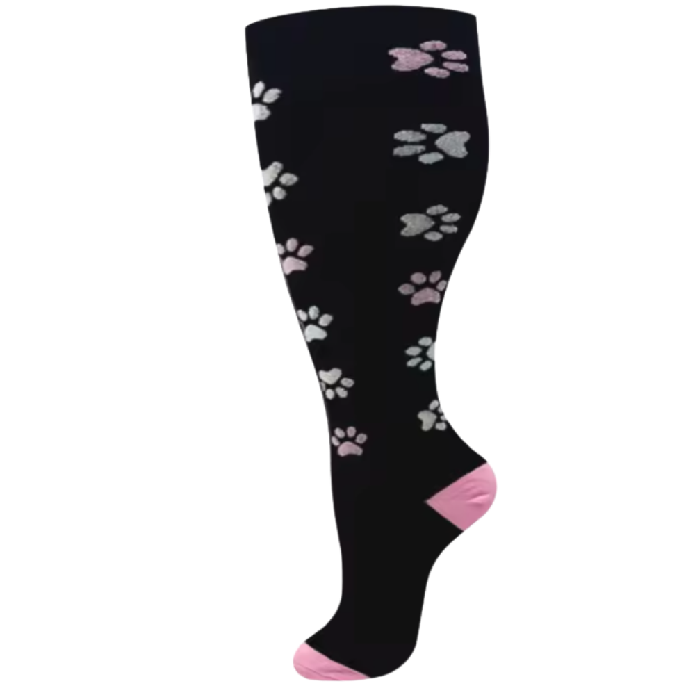 Bred, Pustende Kompresjonsstrømpe -Poter - Ozerty