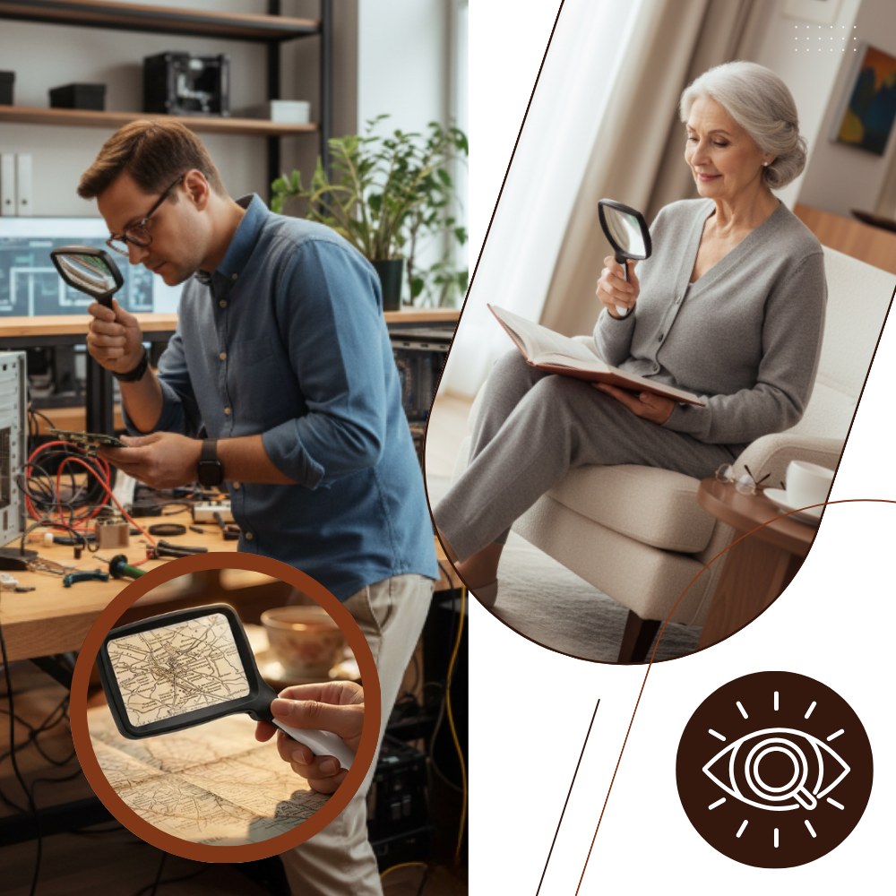Rektangulært Lese-Forstørrelsesglass Med Lys - Ozerty